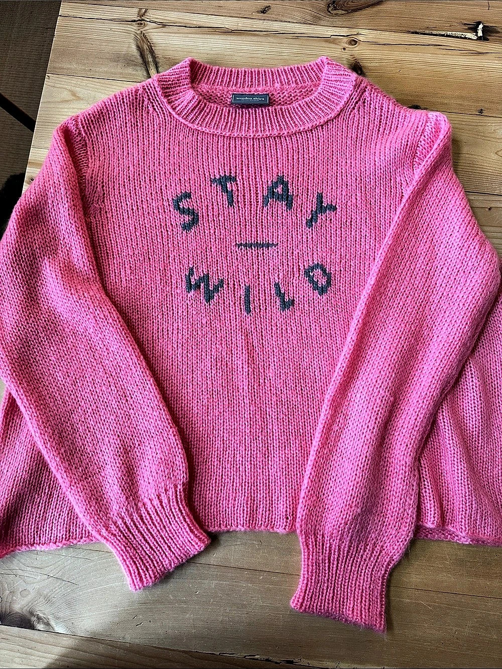 Wooden Ships Pink Graphic Crewneck Sweater